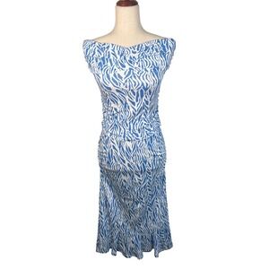 DVF Diane von Furstenberg‎ Target Skirt Top Set Women S Blue Zebra Knit Chic NEW